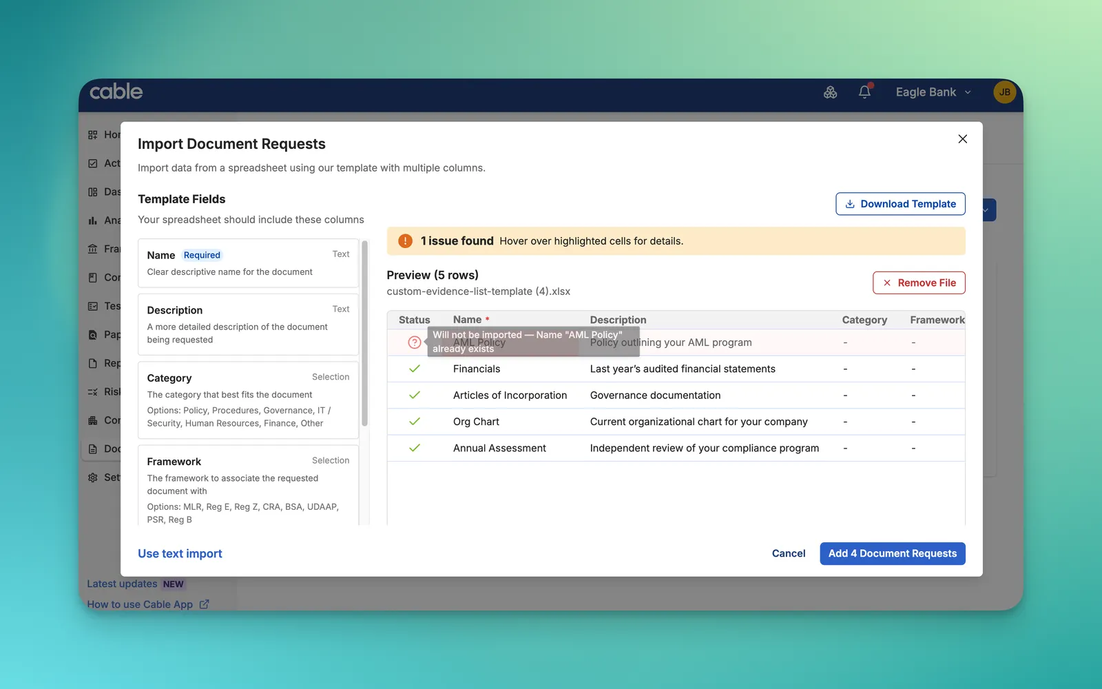 Bulk Import Modal