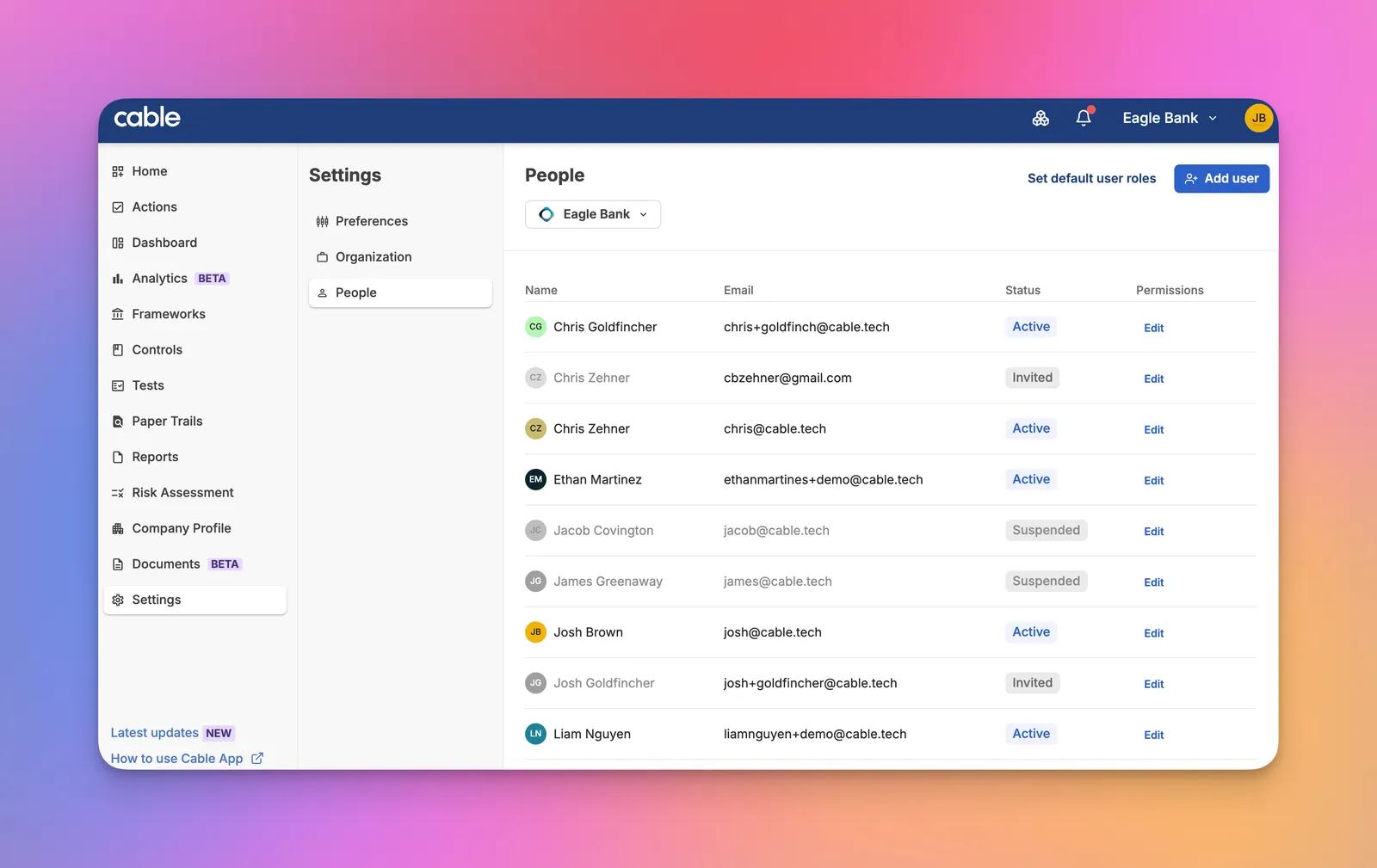 Settings Navigation