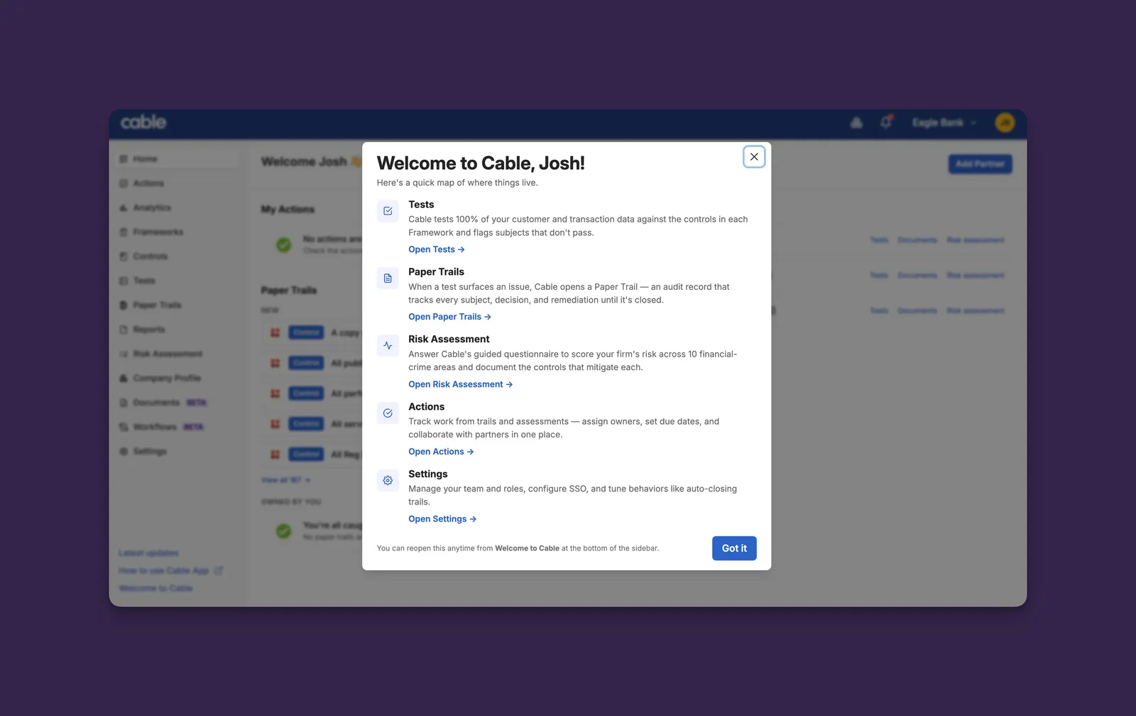 Welcome Modal